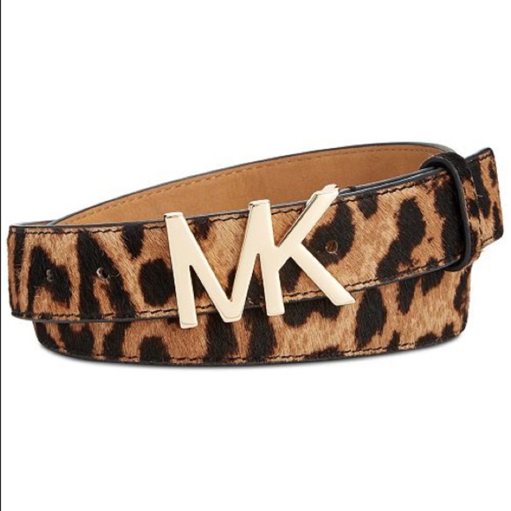 NWT Michael Kors Leopard Print Calf hair Belt S